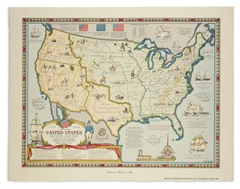 (UNITED STATES.) Smith, Karl; for the Linweave Paper Company. The Growth and Development of America in Maps by Linweave.